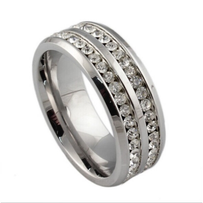 Wholesale stainless steel wedding rings with diamonds with cheap price