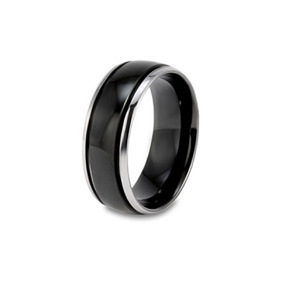 Cheap polishing black tungsten rings jewelry for mens