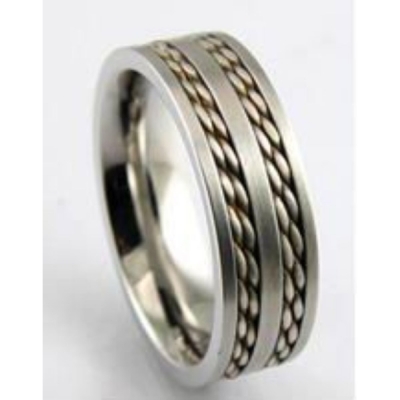 High polish mens stainless steel domed wedding ring band 