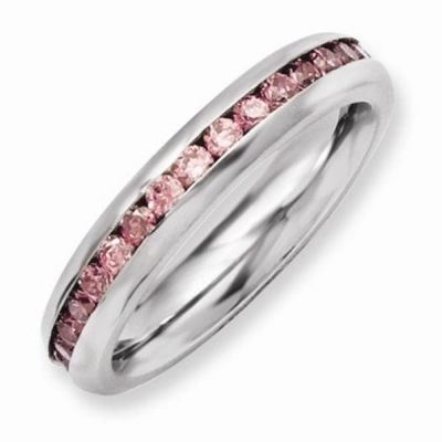 Beautiful design engagement wedding ring band with pink stones women rings jewelry 