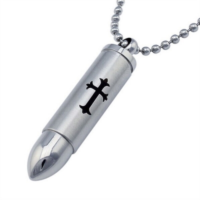 Wholesale silver stainless steel bullet pendants for men