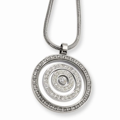 High quality silver pendant necklace with more CZ stones for women 