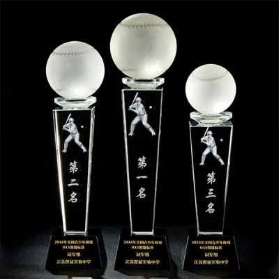 Custom Crystal Baseball Trophies For Tournament